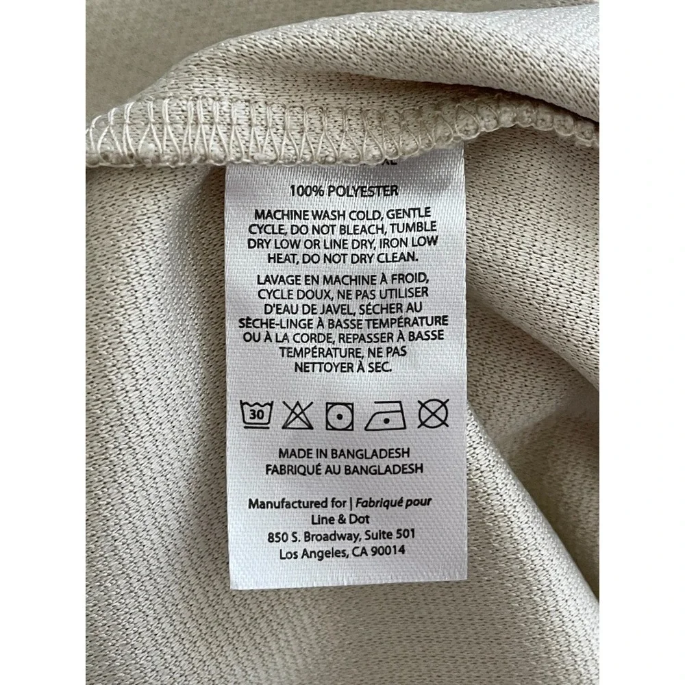 Line and Dot Waffle‎ Knit Robe L/XL Beige Resort Coastal Pockets Lounge Comfort